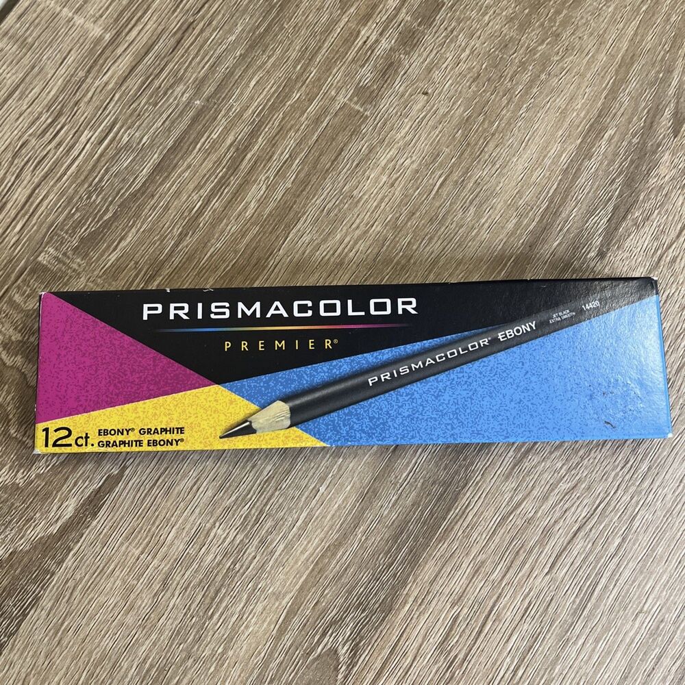 Prismacolor Ebony 14420 Graphite Pencils Black Drawing Pencil Set 12 Pencils New